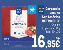Oferta de Metro Chef - Carpaccio Vacuno Sur América  por 16,95€ en Makro