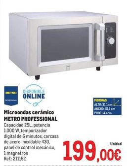 Oferta de Metro Professional - Microondas Cerámico  por 199€ en Makro