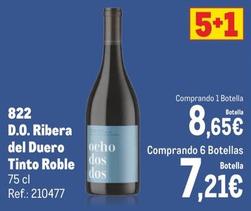 Oferta de Ribera - 822 D.o. Del Duero Tinto Roble por 8,65€ en Makro