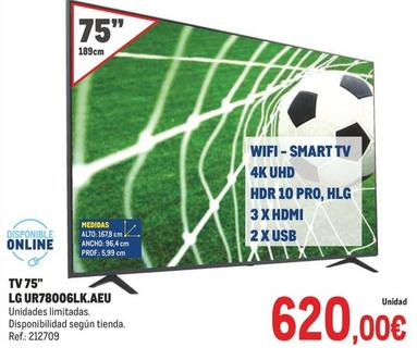 Oferta de Lg - Tv 75" UR78006LK.AEU por 620€ en Makro