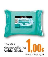 Oferta de Unide - Toallitas Desmaquillantes , 25 Uds. por 1€ en Unide Supermercados