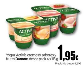 Oferta de Danone - Yogur Activia Cremoso Sabores Y Frutas por 1,95€ en Unide Supermercados