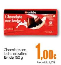 Oferta de Unide - Chocolate Con Leche Extrafino por 1€ en Unide Supermercados