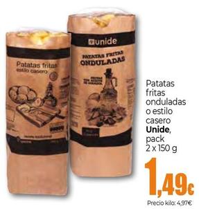Oferta de Unide - Patatas Fritas Onduladas / Estilo Casero por 1,49€ en Unide Supermercados