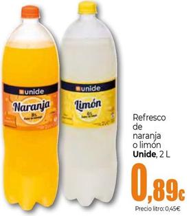 Oferta de Unide - Refresco De Naranja / Limón por 0,89€ en Unide Supermercados
