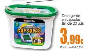 Oferta de Unide - Detergente En Cápsulas , 20 Uds. por 3,99€ en Unide Supermercados