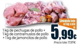 Oferta de Echugas De Pollo + Contramuslos De Pollo + Jamoncitos De Pollo por 5,99€ en Unide Supermercados