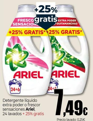 Oferta de Ariel - Detergente Liquido Extra Poder O Frescor Sensaciones por 7,49€ en Unide Market