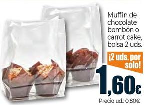 Oferta de Muffin De Chocolate Bombón O Carrot Cake por 1,6€ en Unide Market