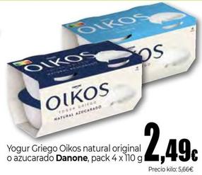 Oferta de Danone - Yogur Griego Oikos Natural Original O Azucarado por 2,49€ en Unide Market