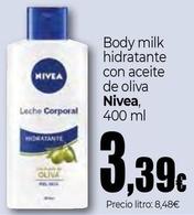 Oferta de Nivea - Body Milk Hidratante Con Aceite De Oliva por 3,39€ en Unide Market