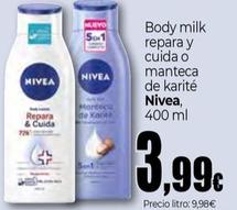 Oferta de Nivea - Body Milk Repara Y Cuida O Manteca De Karité por 3,99€ en Unide Market