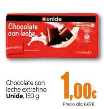Oferta de Unide - Chocolate Con Leche Extrafino por 1€ en Unide Market