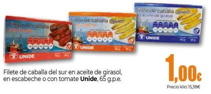 Oferta de Unide - Filete De Caballa Delsor Er Aceite De Grasol por 1€ en Unide Market