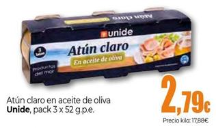 Oferta de Unide - Atún Claro En Aceite De Oliva por 2,79€ en Unide Market
