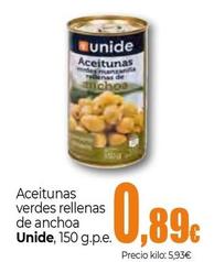 Oferta de Unide - Aceitunas Verdes Rellenas De Anchoa por 0,89€ en Unide Market