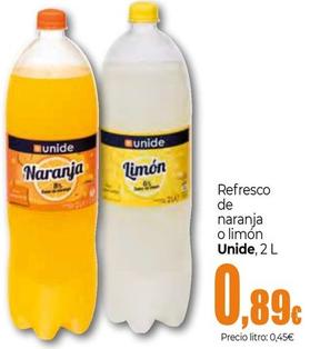 Oferta de Unide - Refresco De Naranja O Limón por 0,89€ en Unide Market