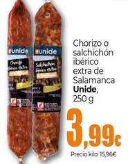 Oferta de Unide - Chorizo O Salchichon Iberico Extra De Salamanca por 3,99€ en Unide Market