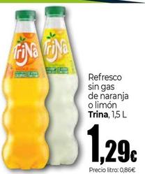 Oferta de Trina - Refresco Sin Gas De Naranja O Limon por 1,29€ en Unide Market