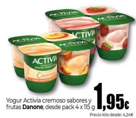 Oferta de Danone - Yogur Activia Cremoso Sabores Y Frutas por 1,95€ en Unide Market