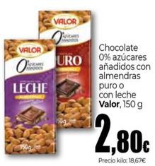 Oferta de Valor - Chocolate 0% Azucares Anadidos Con Almendras Puro Con Leche por 2,8€ en Unide Market