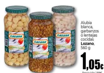Oferta de Lozano - Alubia Blanca garbanzos o lentejas cocidas por 1,05€ en Unide Market