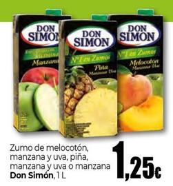 Oferta de Don Simón - Zumo De Melocoton Manzana Y Uva Pina Manzana Y Uva O Manzana por 1,25€ en Unide Market