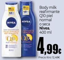 Oferta de Nivea - Body Milk Reafirmante Q10 Normal o Seca por 4,99€ en Unide Market