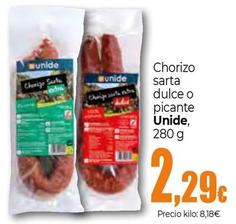 Oferta de Unide - Chorizo Sarta Dulce O Piccante por 2,29€ en Unide Market