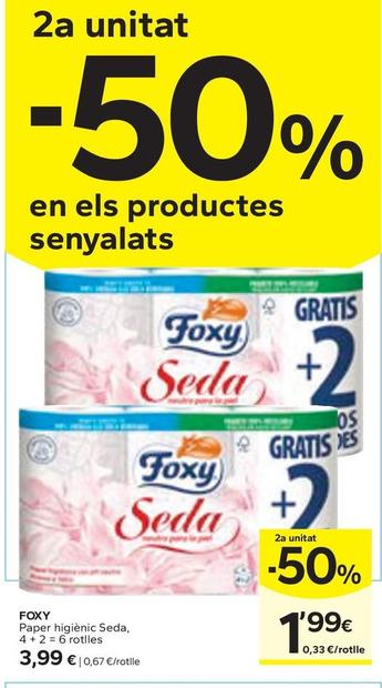 Oferta de Foxy - Paper Higiènic Seda por 3,99€ en Caprabo