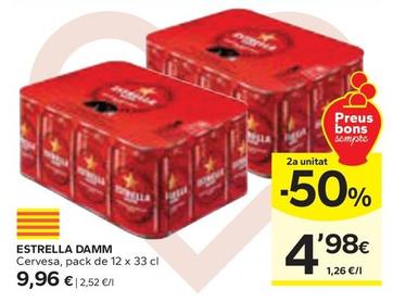 Oferta de Estrella Damm - Cervesa por 9,96€ en Caprabo
