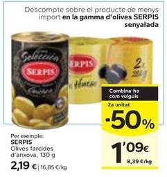 Oferta de Serpis - Olives Farcides D'anxova por 2,19€ en Caprabo