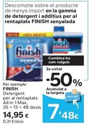 Oferta de Finish - Detergent Per Al Rentaplats All In 1 Max por 14,95€ en Caprabo