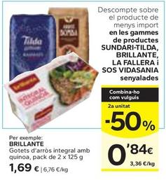 Oferta de Brillante - Gotets D'Arròs Integral Amb Quinoa por 1,69€ en Caprabo