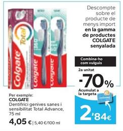 Oferta de Colgate - Dentifrici Genives Sanes I Sensibilitat Total Advance por 4,05€ en Caprabo