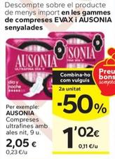 Oferta de Ausonia - Compreses Ultrafines Amb Ales Nit por 2,05€ en Caprabo