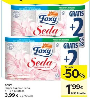 Oferta de Foxy - Paper Higiènic Seda por 3,99€ en Caprabo