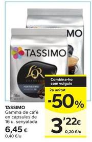 Oferta de Tassimo - Gamma De Cafè En Càpsules por 6,45€ en Caprabo