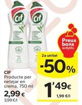 Oferta de Cif - Producte Per Netejar En Crema por 2,99€ en Caprabo