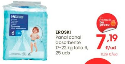 Oferta de Eroski - Pañal Canal Absorbente por 7,19€ en Eroski
