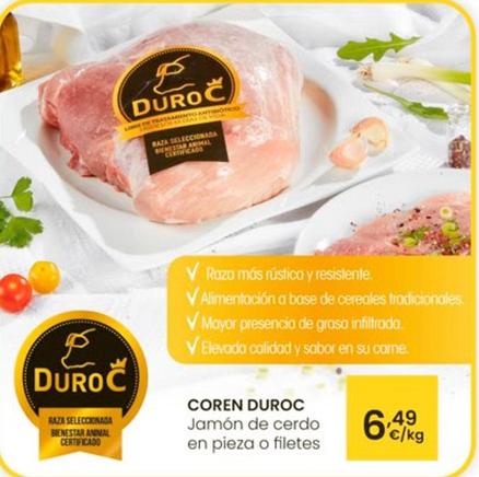 Oferta de Coren - Duroc Jamón De Cerdo En Pieza / Filetes por 6,49€ en Eroski