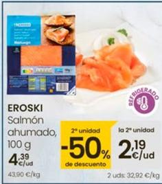 Oferta de Eroski - Salmón Ahumado por 4,39€ en Eroski