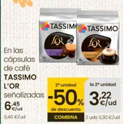 Oferta de Tassimo - En Las Cápsulas De Café por 6,45€ en Eroski