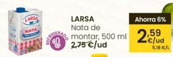Oferta de Larsa - Nata De Montar por 2,59€ en Eroski