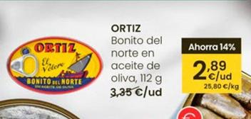 Oferta de Ortiz - Bonito Del Norte En Aceite De Oliva por 2,89€ en Eroski