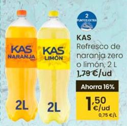 Oferta de Kas - Refresco De Naranja Zero O Limón por 1,5€ en Eroski