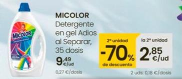 Oferta de Micolor - Detergente En Gel Adios Al Separar, 35 Dosis por 9,49€ en Eroski