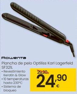 Oferta de Rowenta - Lancha De Pelo Optiliss Karl Lagerfeld Sf321l por 24,9€ en Eroski