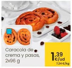 Oferta de Caracola De Crema Y Pasas por 1,39€ en Eroski
