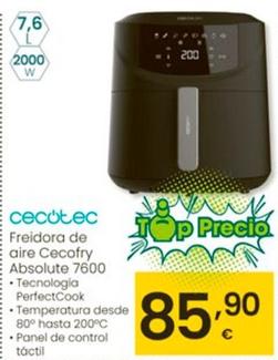 Oferta de Cecotec - Freidora De Aire Cecofry Absolute 7600 por 85,9€ en Eroski